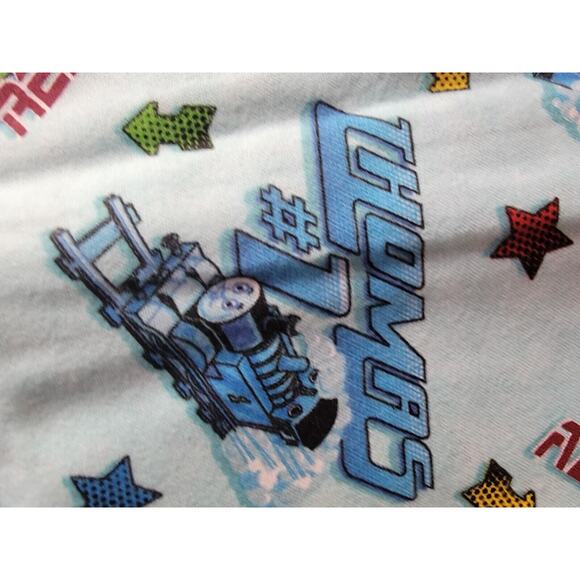 Thomas The Tank Engine Always Ready Light Blue Cotton Flannel Fabric 1 yd 27in - Picture 3 of 6